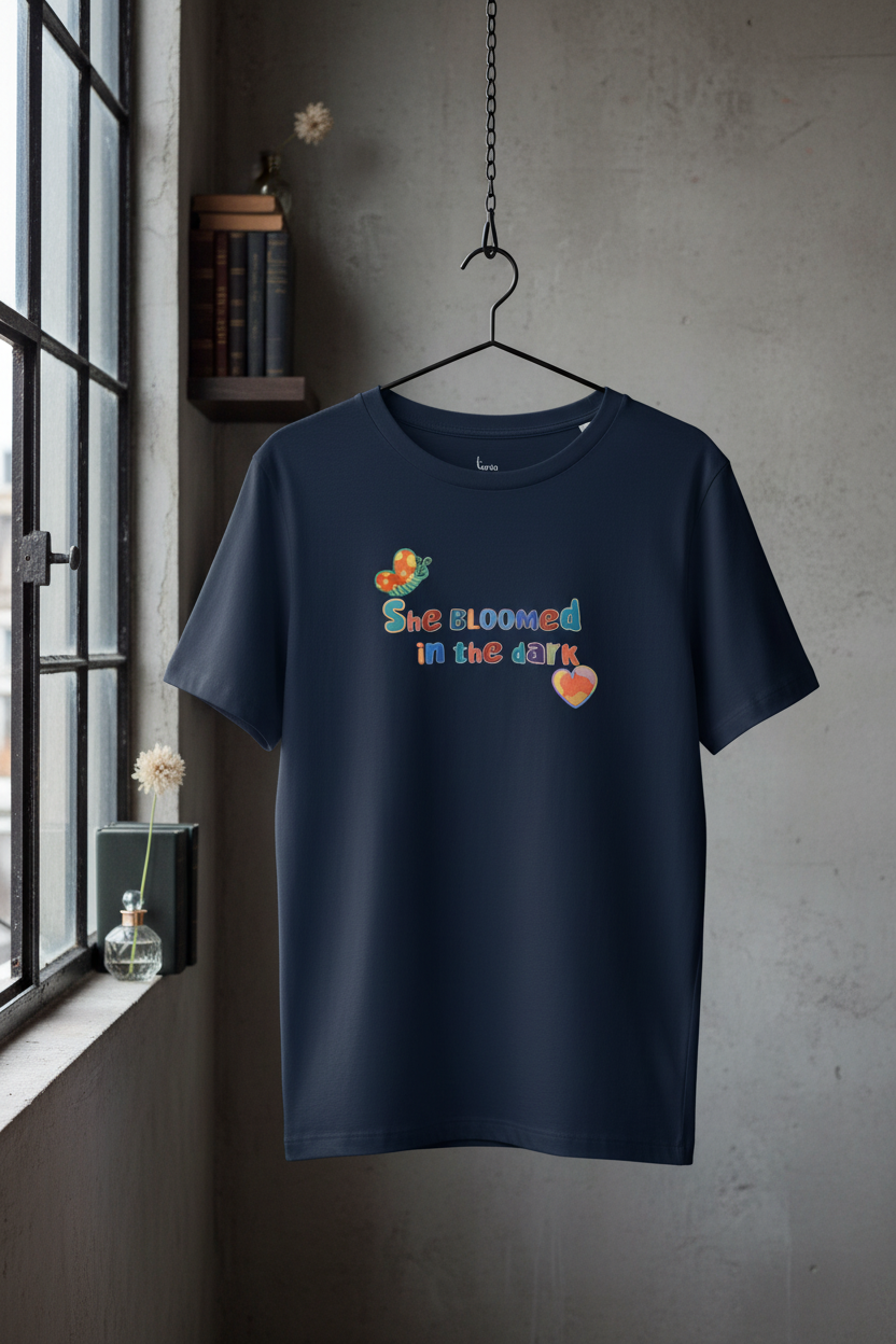 She Bloomed in the Dark — Organic Cotton Tee | The Luria