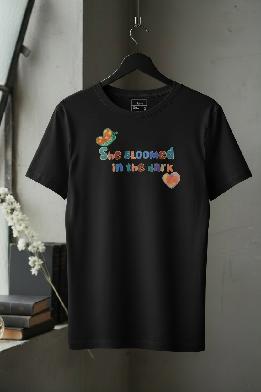 She Bloomed in the Dark — Organic Cotton Tee | The Luria