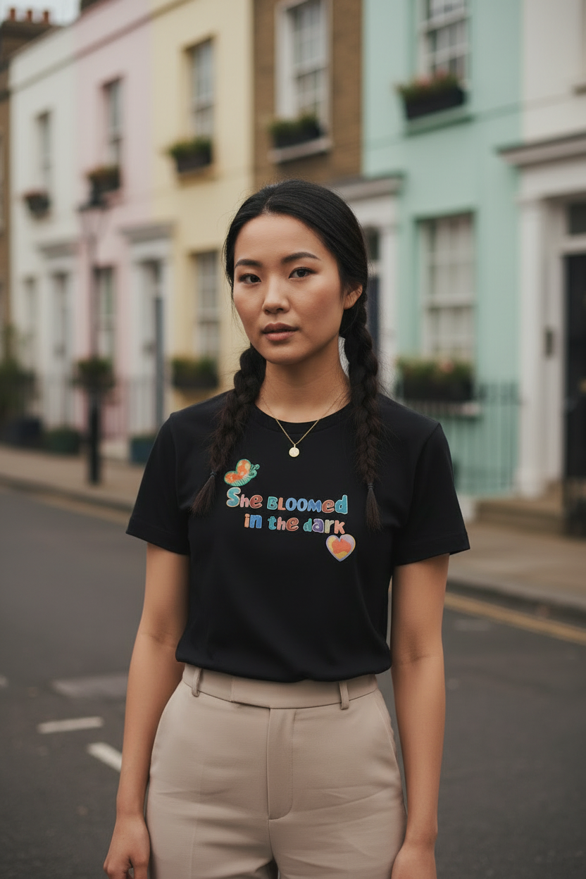 She Bloomed in the Dark — Organic Cotton Tee | The Luria