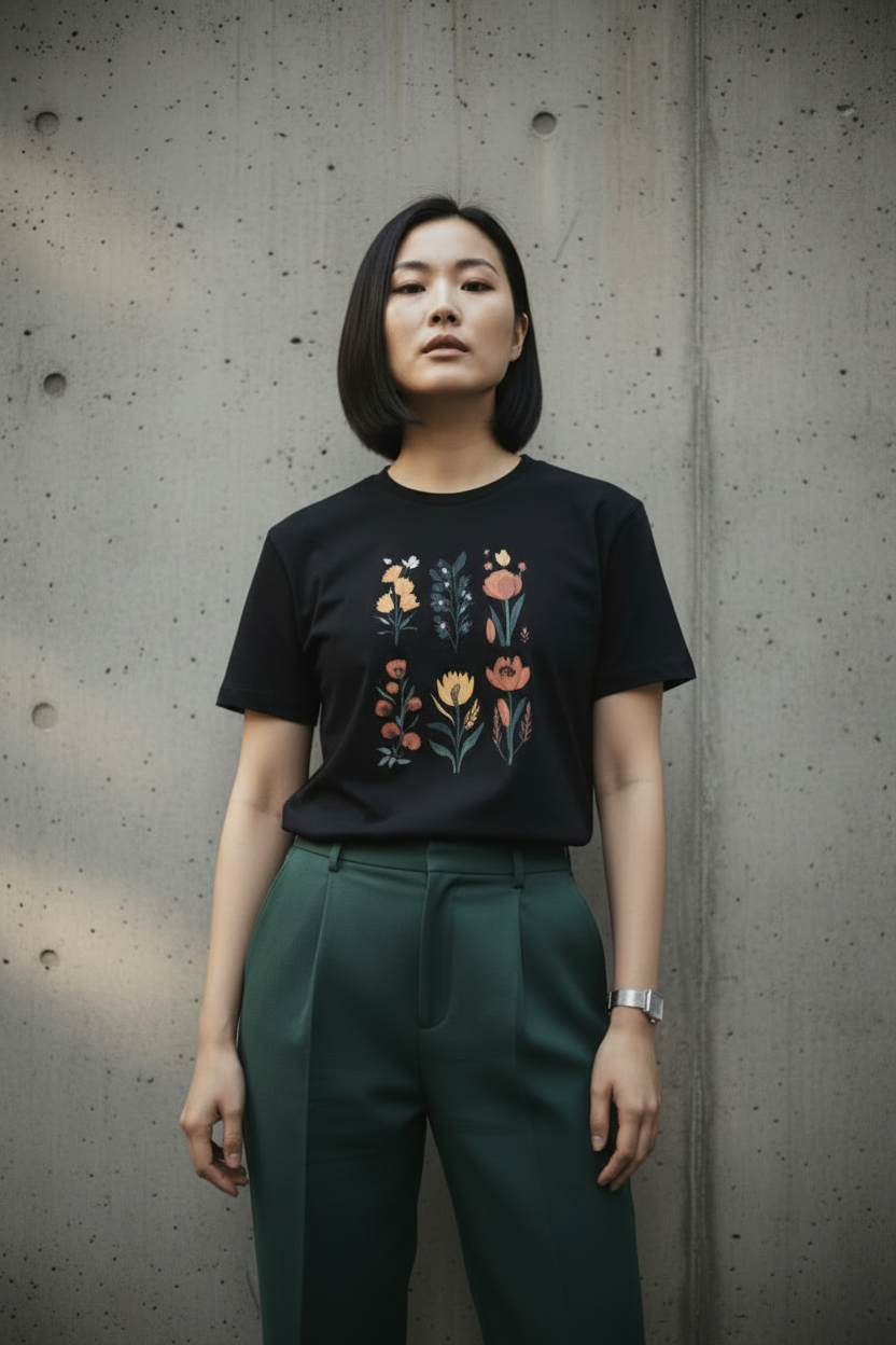 Quiet Bloom — Organic Cotton Tee | The Luria