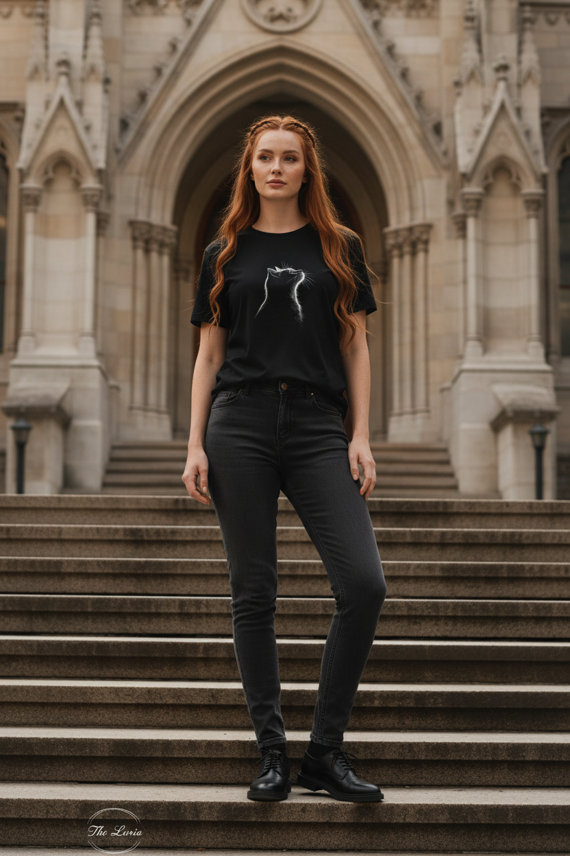 Midnight Cat — Organic Cotton Tee | The Luria