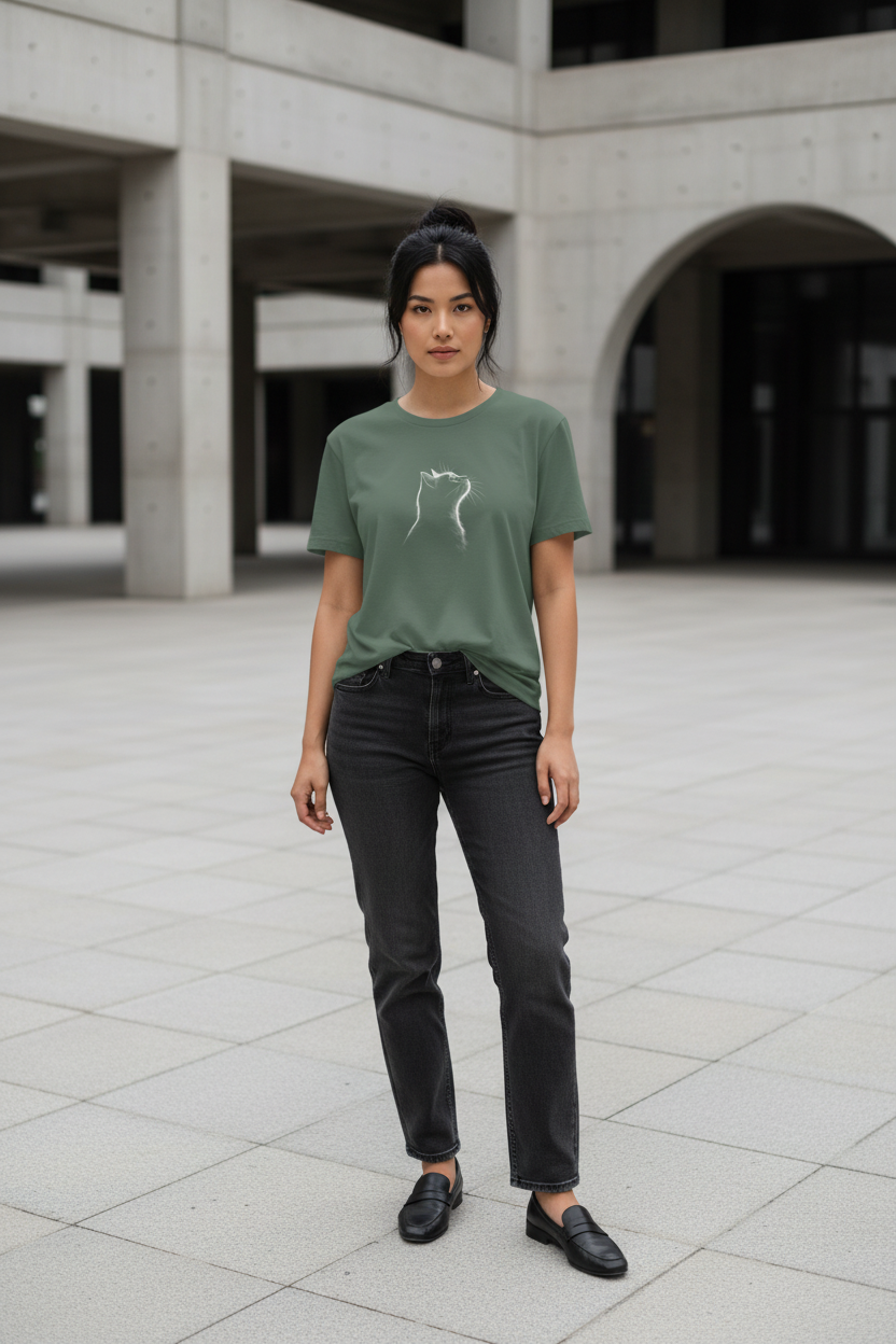 Midnight Cat — Organic Cotton Tee | The Luria