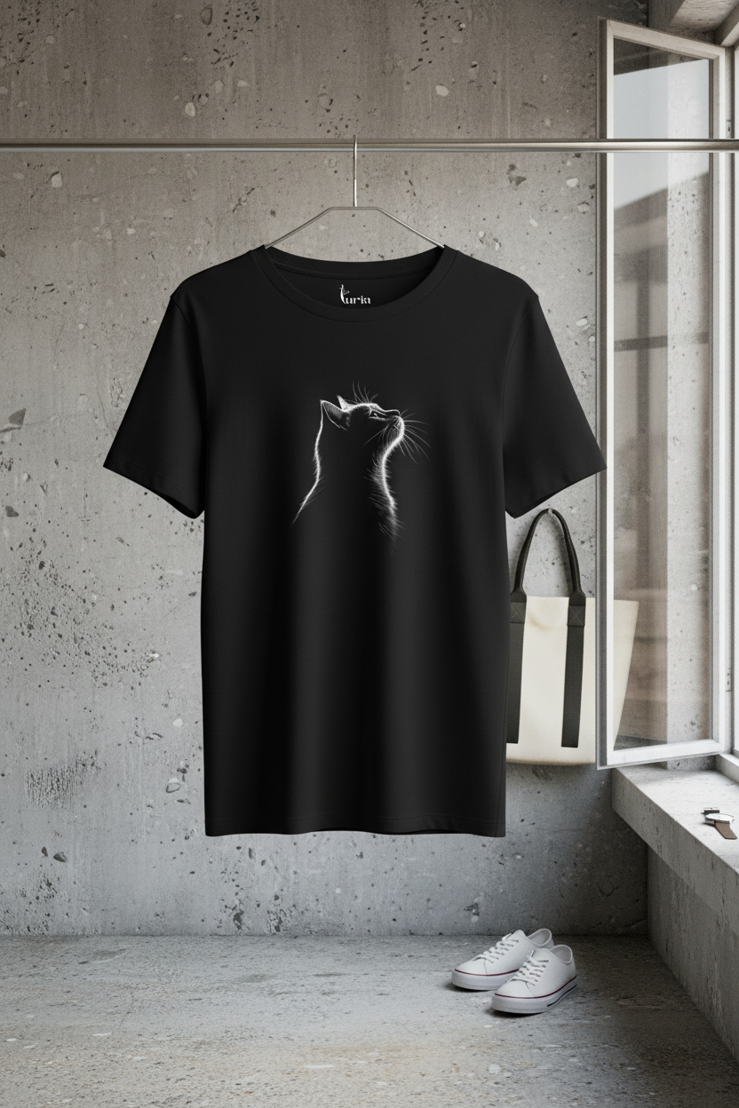 Midnight Cat — Organic Cotton Tee | The Luria
