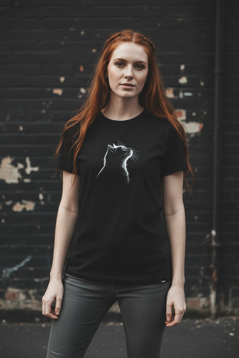 Midnight Cat — Organic Cotton Tee | The Luria