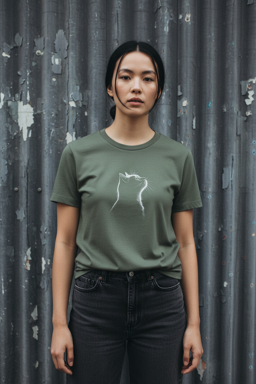 Midnight Cat — Organic Cotton Tee | The Luria