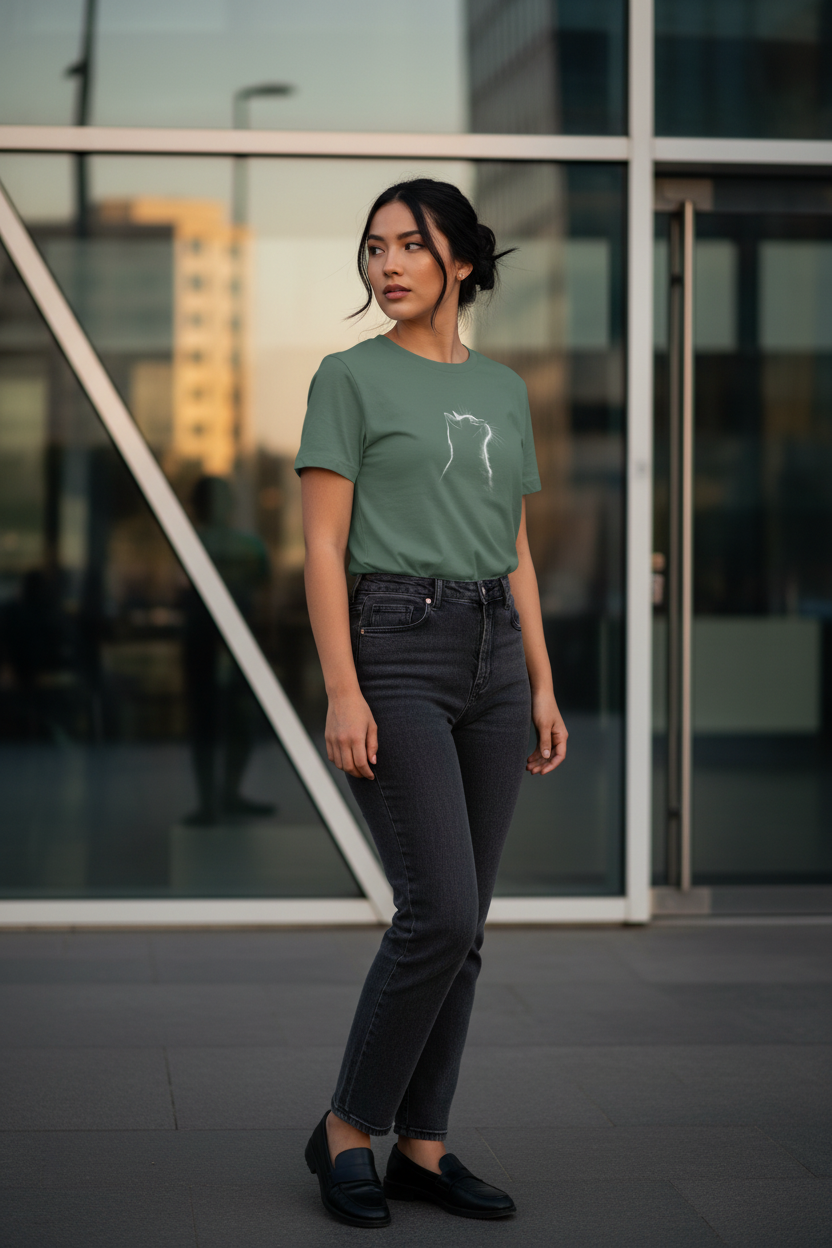 Midnight Cat — Organic Cotton Tee | The Luria