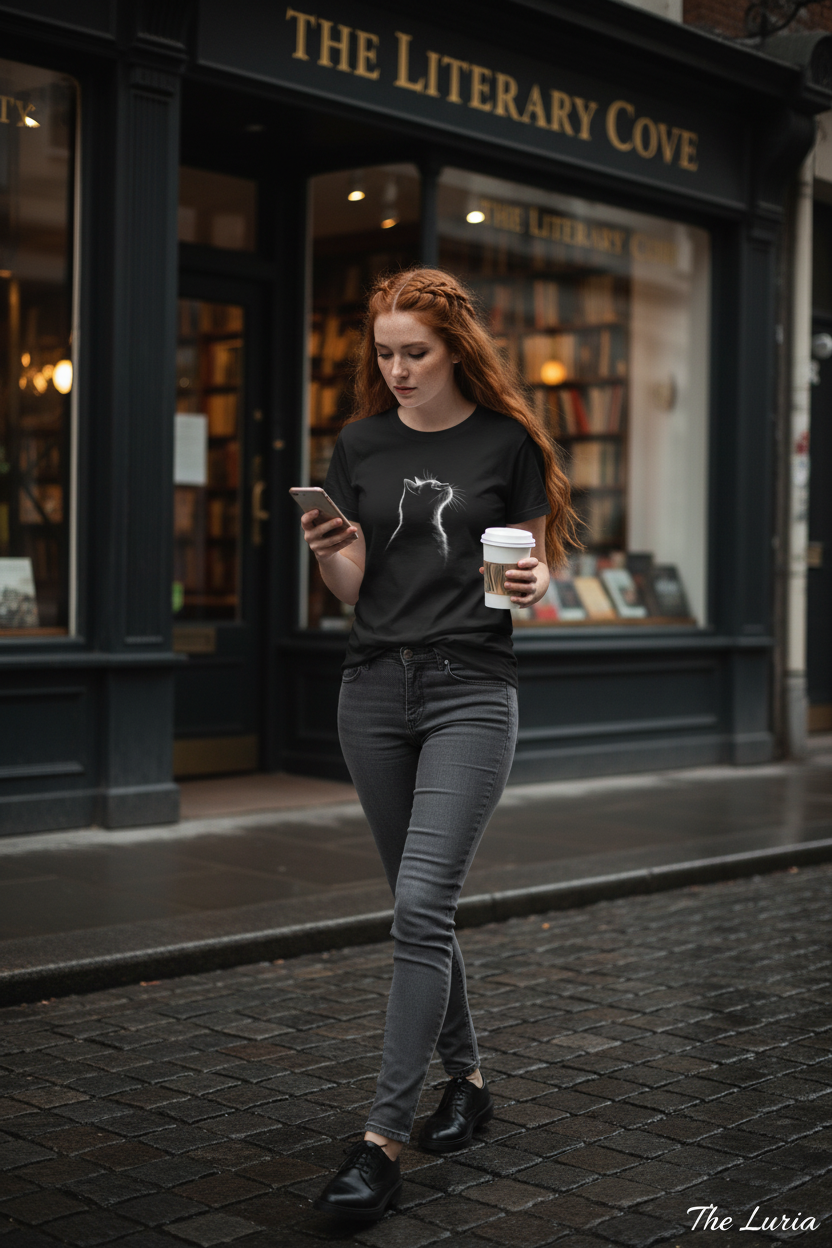 Midnight Cat — Organic Cotton Tee | The Luria