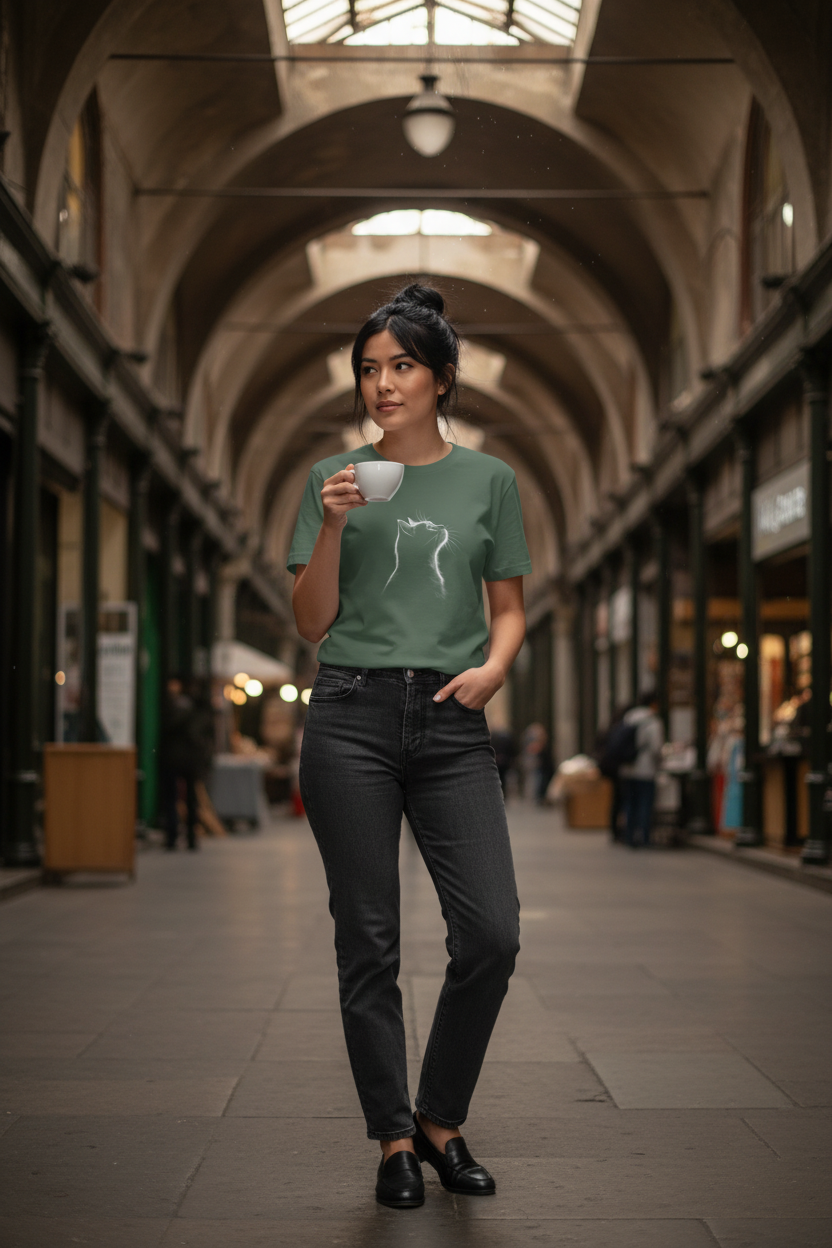 Midnight Cat — Organic Cotton Tee | The Luria