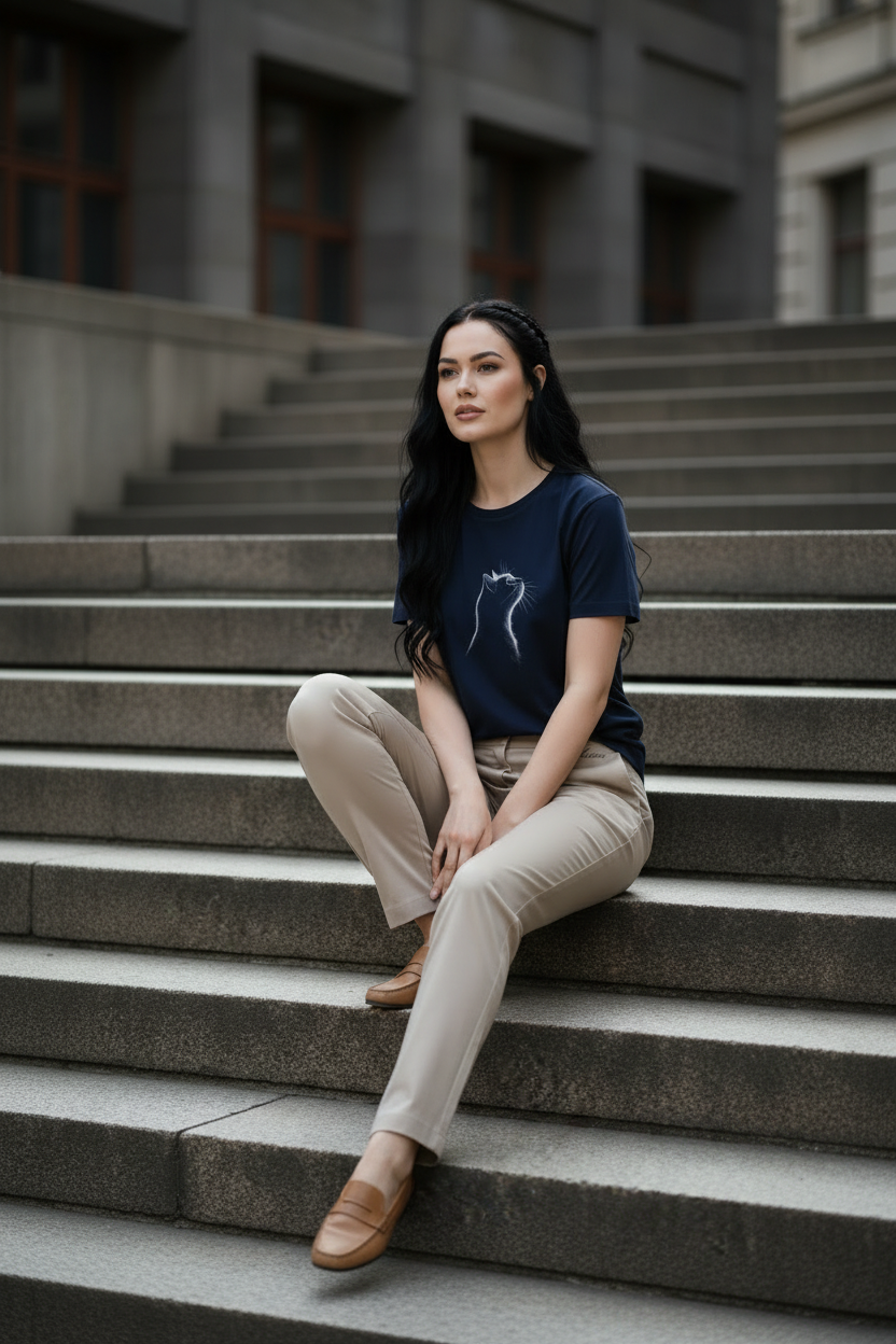 Midnight Cat — Organic Cotton Tee | The Luria