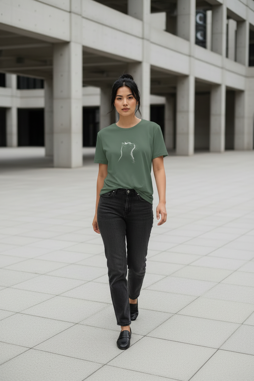 Midnight Cat — Organic Cotton Tee | The Luria