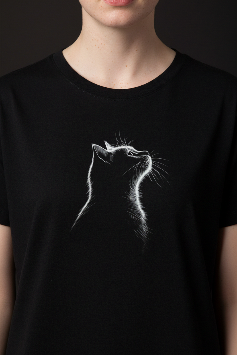 Midnight Cat — Organic Cotton Tee | The Luria