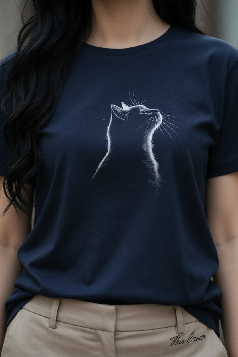 Midnight Cat — Organic Cotton Tee | The Luria