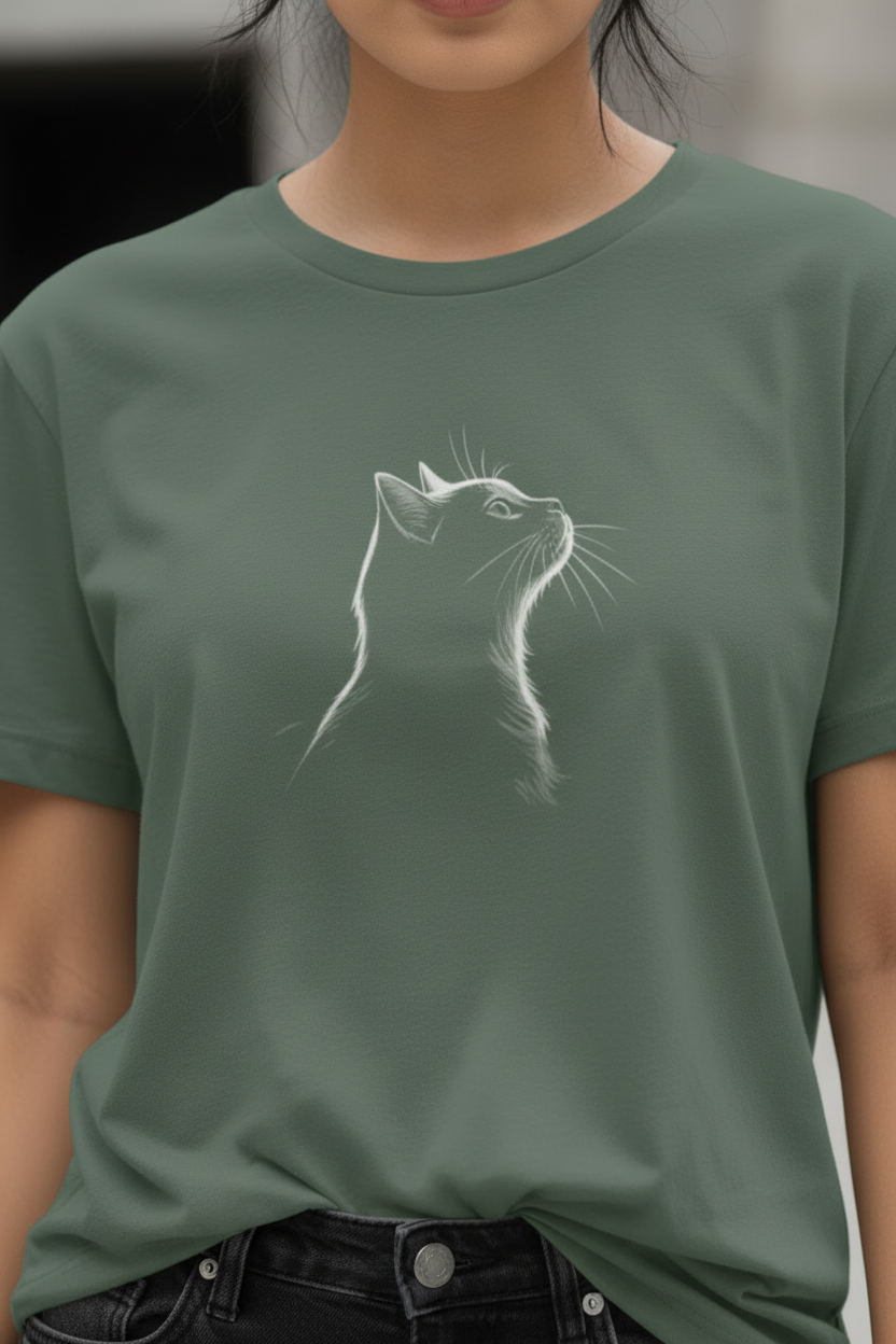 Midnight Cat — Organic Cotton Tee | The Luria
