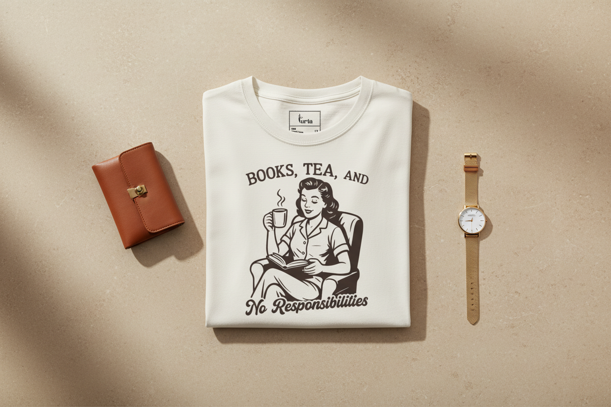 Books, Tea, and No Responsibilities — Organic Cotton Tee | The Luria