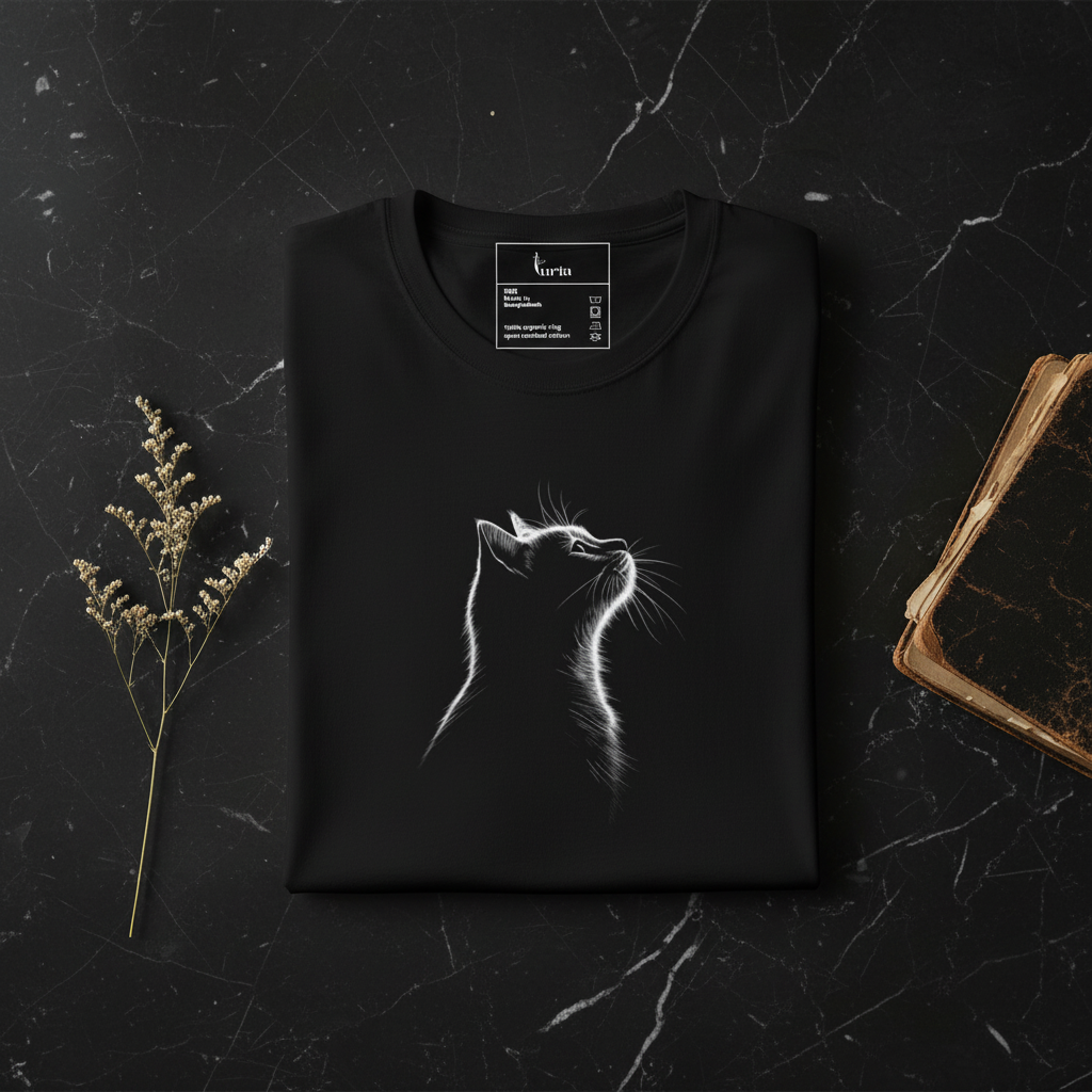 Midnight Cat — Organic Cotton Tee | The Luria