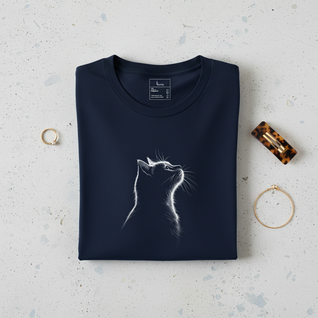 Midnight Cat — Organic Cotton Tee | The Luria