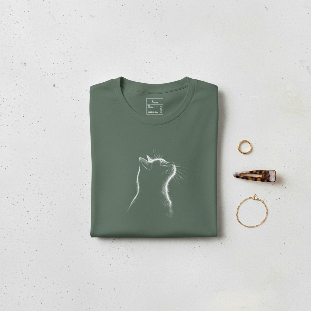 Midnight Cat — Organic Cotton Tee | The Luria